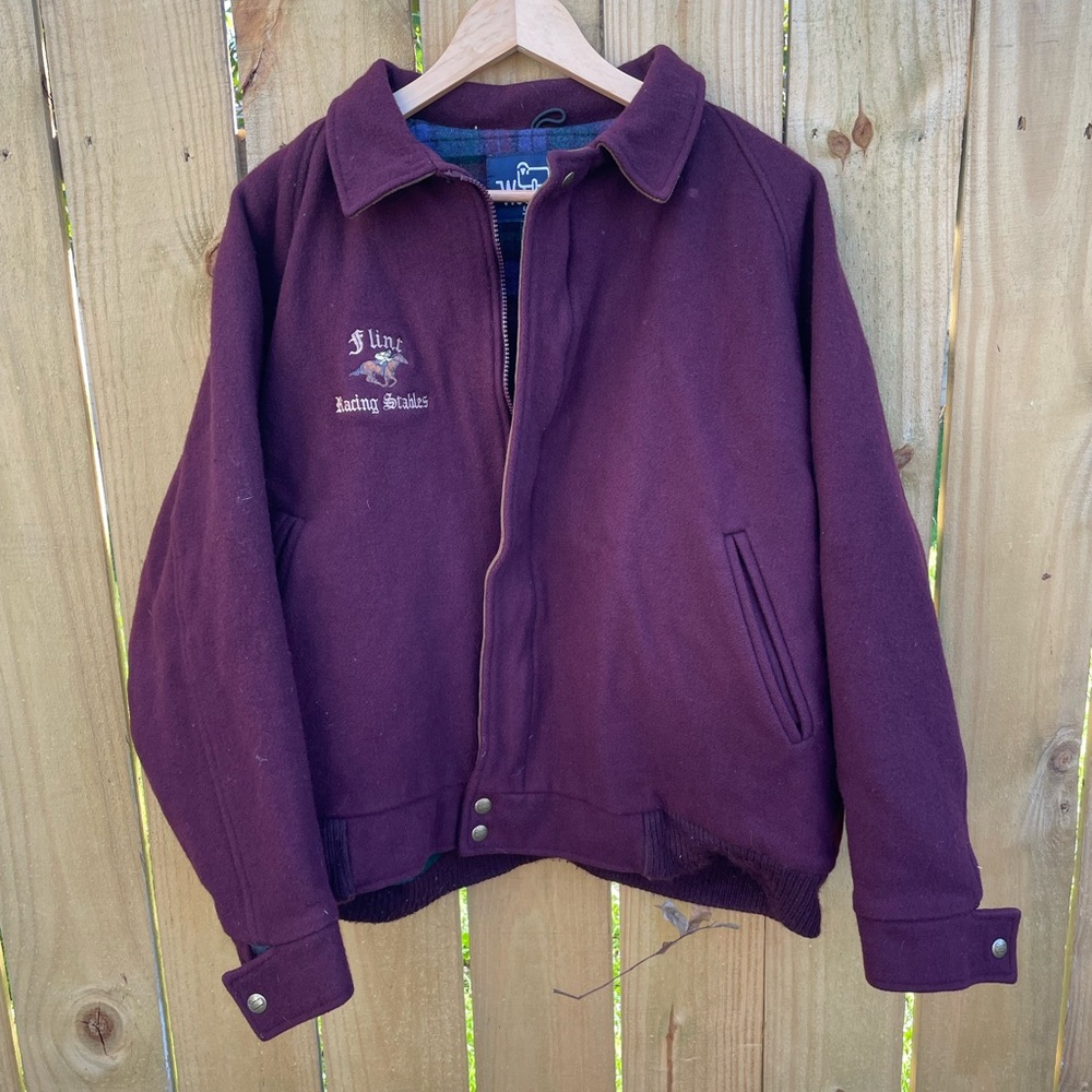 Vintage wool racing bomber jacket